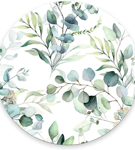 Mouse Pad, Cute Mousepad with Design, round Grass Leaves Mat, Small Non-Slip Rubber Gaming Pads, Office Home Personalized Pad