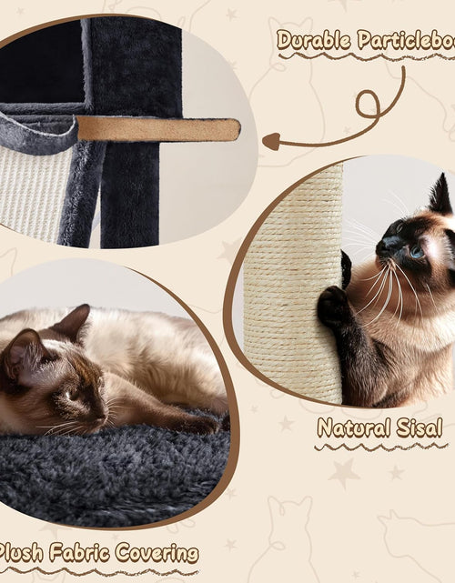 Load image into Gallery viewer, 62In Multi-Level Cat Tree Tower Condo with Scratching Posts, Removable Platform &amp; Hammock, Cat Activity Center Play Furniture for Kittens, Cats, and Pets
