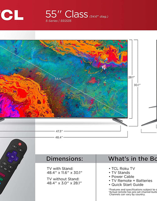Load image into Gallery viewer, 55-Inch 5-Series 4K UHD Dolby Vision HDR QLED Roku Smart TV - 55S535, 2021 Model

