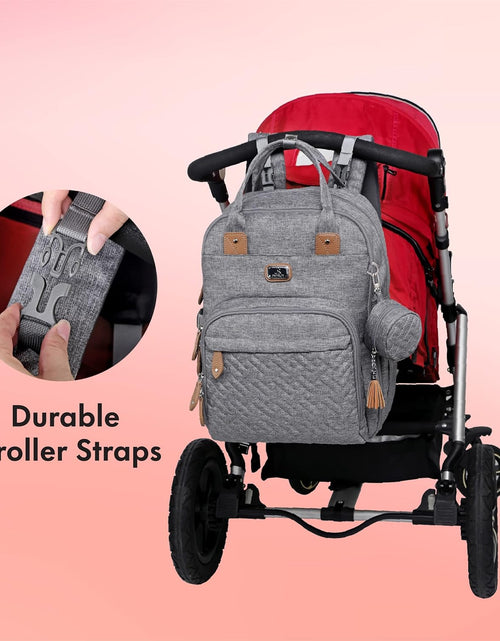 Load image into Gallery viewer, Diaper Bag Backpack with Portable Changing Pad, Pacifier Case and Stroller Straps, Large Unisex Baby Bags for Boys Girls, Multipurpose Travel Back Pack for Moms Dads, Gray
