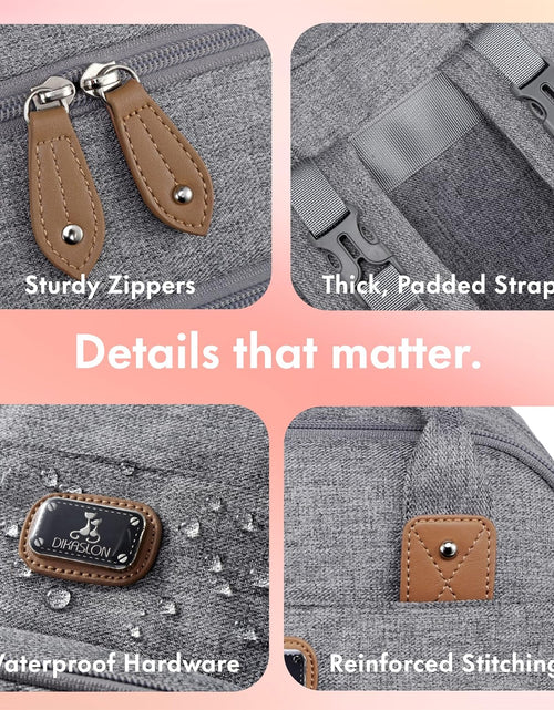 Load image into Gallery viewer, Diaper Bag Backpack with Portable Changing Pad, Pacifier Case and Stroller Straps, Large Unisex Baby Bags for Boys Girls, Multipurpose Travel Back Pack for Moms Dads, Gray
