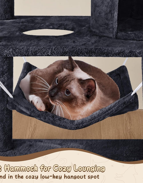 Load image into Gallery viewer, 62In Multi-Level Cat Tree Tower Condo with Scratching Posts, Removable Platform &amp; Hammock, Cat Activity Center Play Furniture for Kittens, Cats, and Pets
