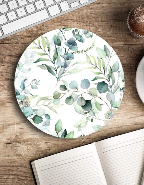 Load image into Gallery viewer, Mouse Pad, Cute Mousepad with Design, round Grass Leaves Mat, Small Non-Slip Rubber Gaming Pads, Office Home Personalized Pad
