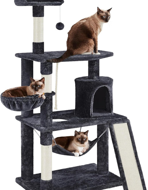 Load image into Gallery viewer, 62In Multi-Level Cat Tree Tower Condo with Scratching Posts, Removable Platform &amp; Hammock, Cat Activity Center Play Furniture for Kittens, Cats, and Pets
