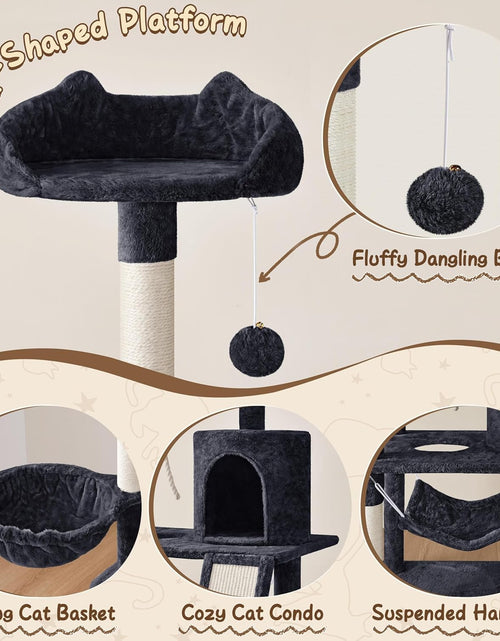 Load image into Gallery viewer, 62In Multi-Level Cat Tree Tower Condo with Scratching Posts, Removable Platform &amp; Hammock, Cat Activity Center Play Furniture for Kittens, Cats, and Pets
