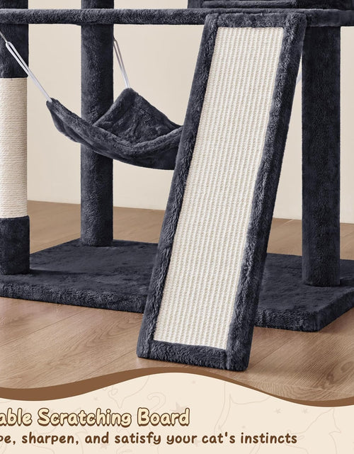 Load image into Gallery viewer, 62In Multi-Level Cat Tree Tower Condo with Scratching Posts, Removable Platform &amp; Hammock, Cat Activity Center Play Furniture for Kittens, Cats, and Pets
