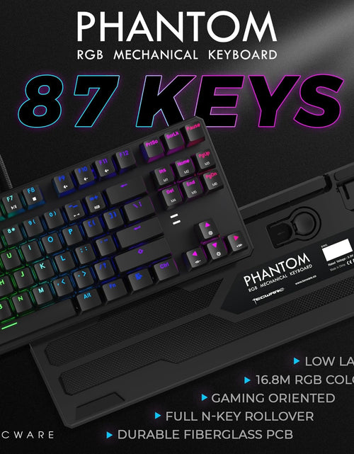 Load image into Gallery viewer, Phantom 87 Key Mechanical Keyboard, RGB Led, Outemu RED Switch
