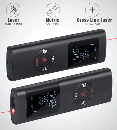 40M/60M Mini Smart Laser Distance Meter Measure Infrared Rangefinder USB Rechargeable Handheld Portable Laser Range Finder Tools