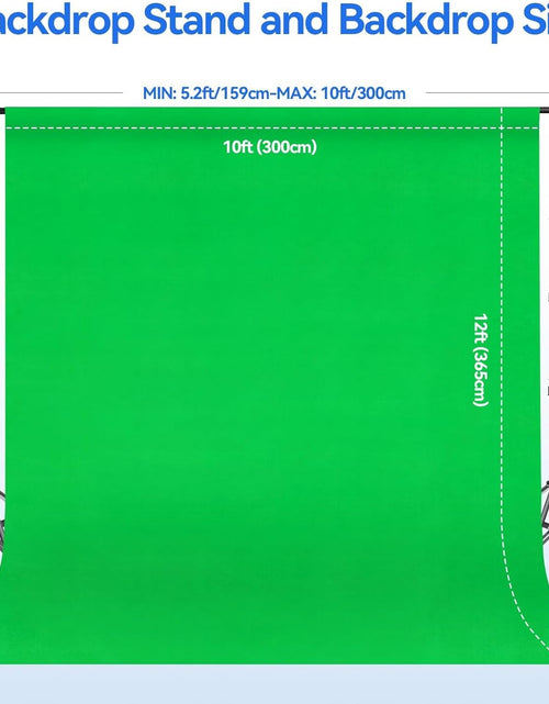 Load image into Gallery viewer, Photo Video Studio 8.5 X 10Ft Green Screen Backdrop Stand Kit, Photography Background Support System with 10 X12Ft 100% Cotton Muslin Chromakey Backdrop
